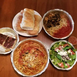 Linguini with Clam Sauce  Chicken Marsala  Greek Salad Tiramisu