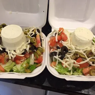 Loaded side salads!