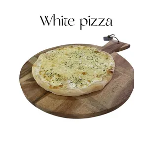 Delicious white pizza always made from scratch