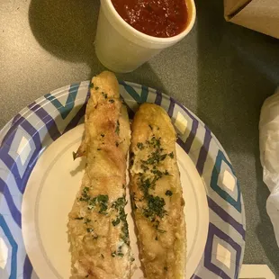 Breadsticks and cup o sauce