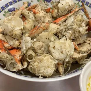 Big bowls of marinated crab kept coming and they did not run out!