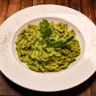 Homemade Casarecce Pesto
