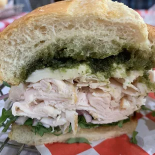 Paulie Walnuts turkey w pesto and arugula