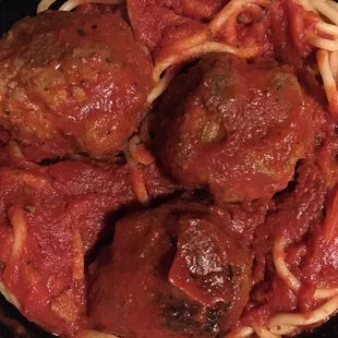 Spaghetti and meatballs