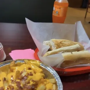 Sub soda cheese fries yummy