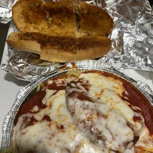 Eggplant Parmigiana with Spaghetti