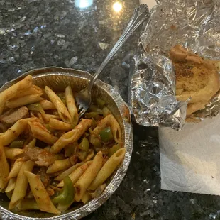 penne with italian sausage and peppers.