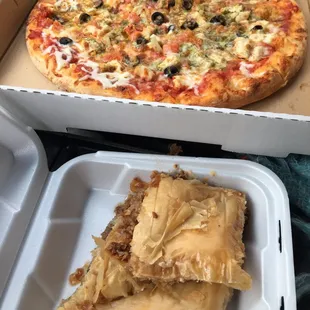 14&quot; pizza and Fresh Baklava