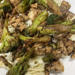 a plate of chicken and broccoli