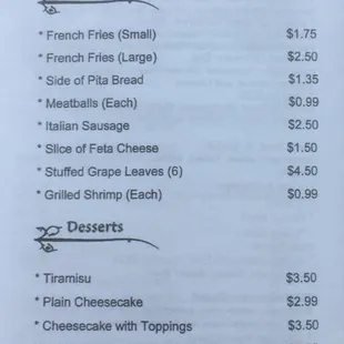 Take out menu (3/5) April 2018