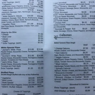 Take out menu (2/5) April 2018
