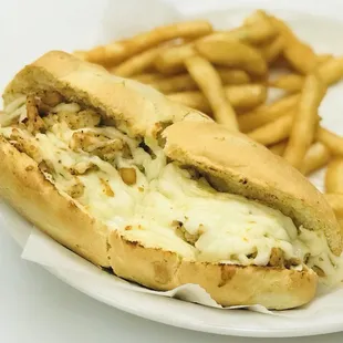 a sandwich and french fries