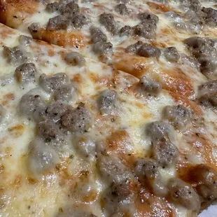 Cheese and Sausage pizza
