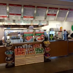 the counter and menus