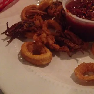Calamari and spicy sauce