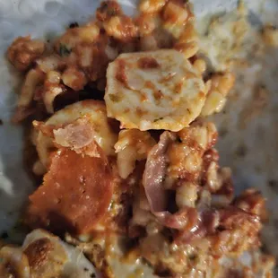 My calzone stuffing was literally uncooked.  You can still see the pieces of cheese they put in, which hadn't melted at all.