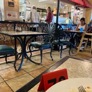 empty tables and chairs