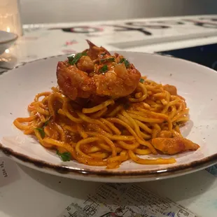 Spaghetti with Lobster, yummy!
