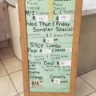 Updated Daily Specials