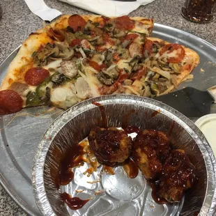 Pizza and wings