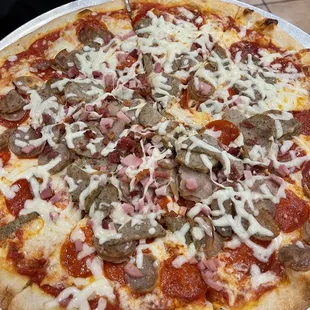 Approx. $24 | Meat Lovers pizza - not listed on the menu, but it was just over $24 after tax. Good flavor