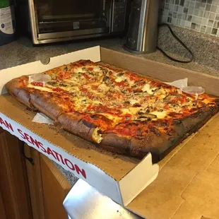 Burnt pizza!!  Yuck!