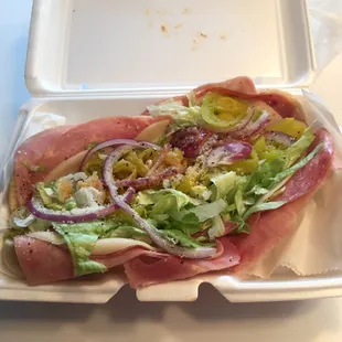 Sensation cold cut sub to go. Delicious