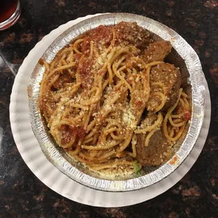 Spaghetti and Meatballs in Meat Sauce