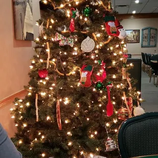 The Christmas tree by our table