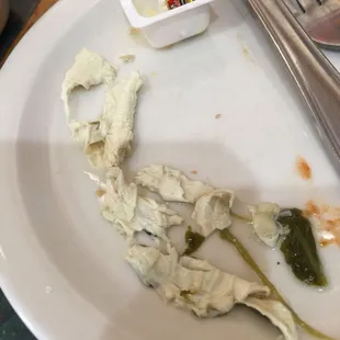 Connective tissue should be strained from the chicken stock before making soup.