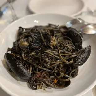 Squid ink pasta special