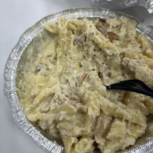 Pan of Chicken Penne Alfredo