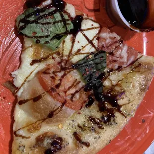 Margarita pizza with balsamic Glaze drizzle