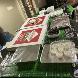 XL BIANCA PIZZA , XL Cheese pizza , 25 mild chicken wings &amp; 25 teriyaki chicken wings