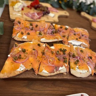 a variety of appetizers on a table