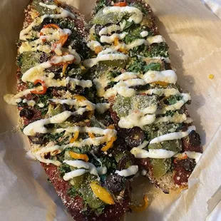 Fry bread taco and pizza toasts