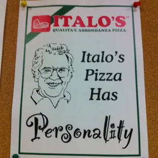 a sign on a bulletin board
