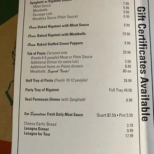 Menu (page 1) as of 16 May 2021