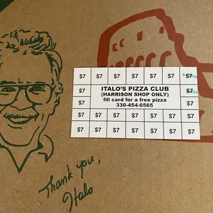 Italo&apos;s Pizza Club card