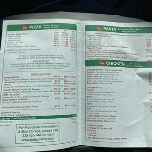 Menu 4/2020. Italos web page is difficult to understand which menu is for what location.