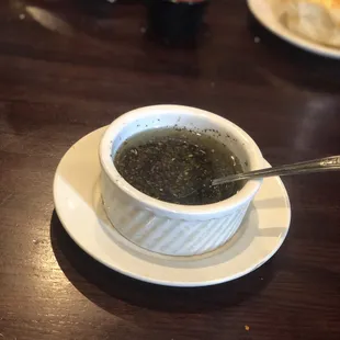 Olive oil with garlic and herbs