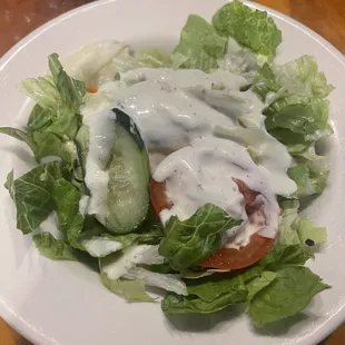 House salad with ranch