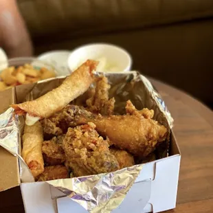 1/2 order w cheese egg rolls