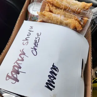 Half order Shoyu Chicken &amp; Cheese Sticks