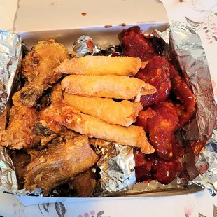 Full box!  Plus add a container of pickled daikon and 2 cans of juice!  Ask for extra napkins, you&apos;re gonna need it!