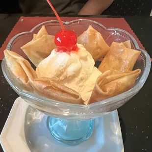FBI fried banana with coconut ice cream. Have to try it you won&apos;t regret it!