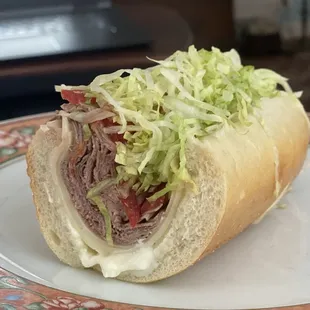 a sub sandwich on a plate