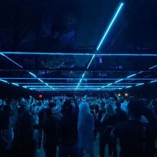 a crowd of people in a club