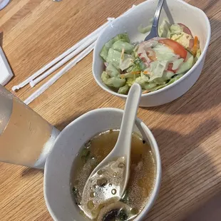 Soup and salad included with Curry