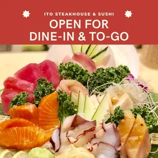 yes, we are open for dine-in &amp; to go!